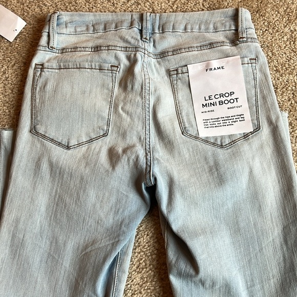 Frame Le crop mini raw hem division light wash denim Jean size 30 - Picture 9 of 9